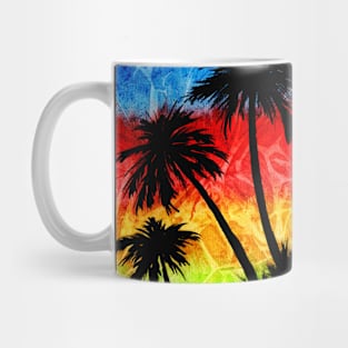 Rainbow Palm Trees Silhouettes Mug